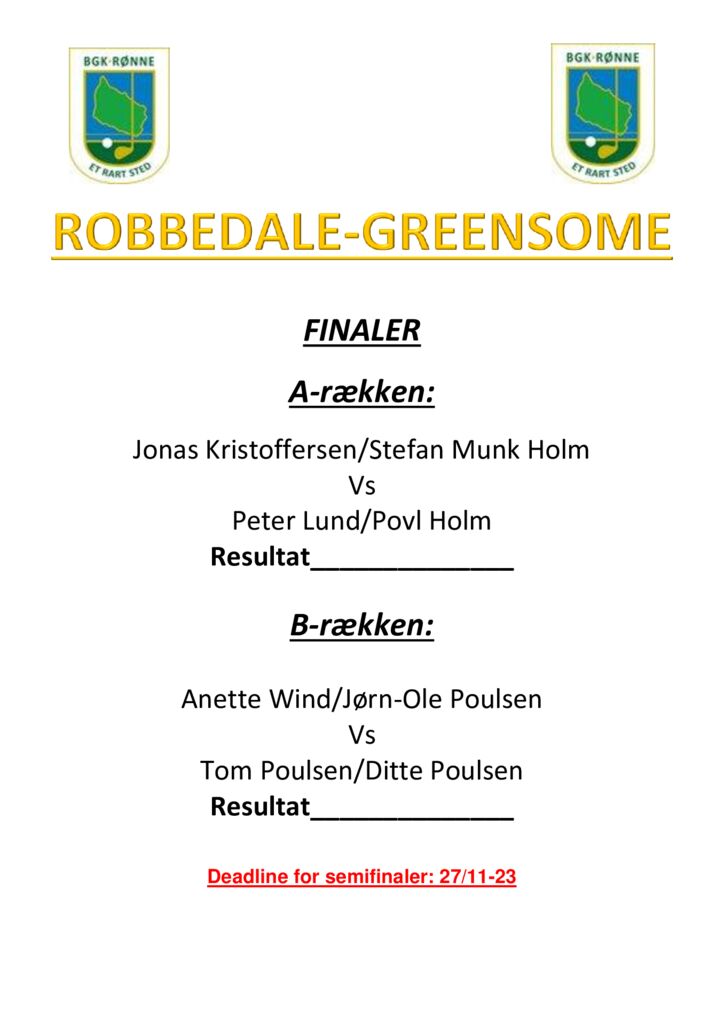 thumbnail of Robbedale greensome finaler